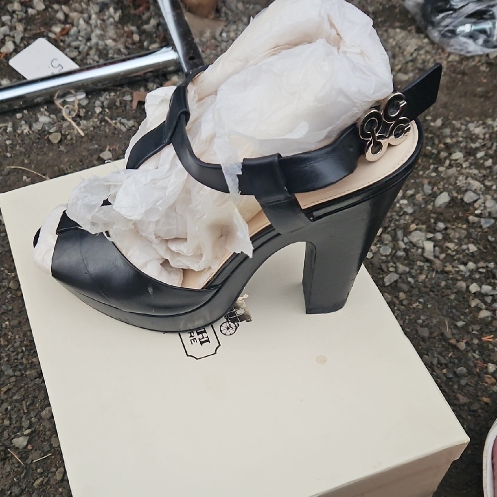 Coach Elegant Black High Heel Sandals